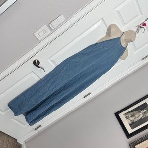 Light blue denim halter maxi dress. Size medium.